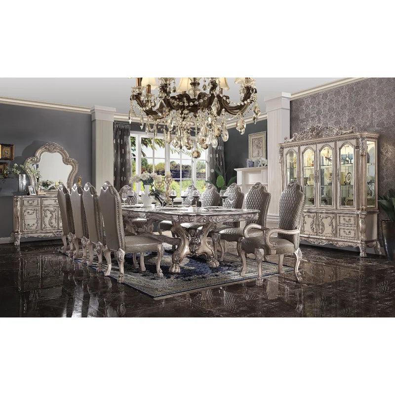 11 - Piece Solid Wood Trestle Dining Set - Ouch Cart