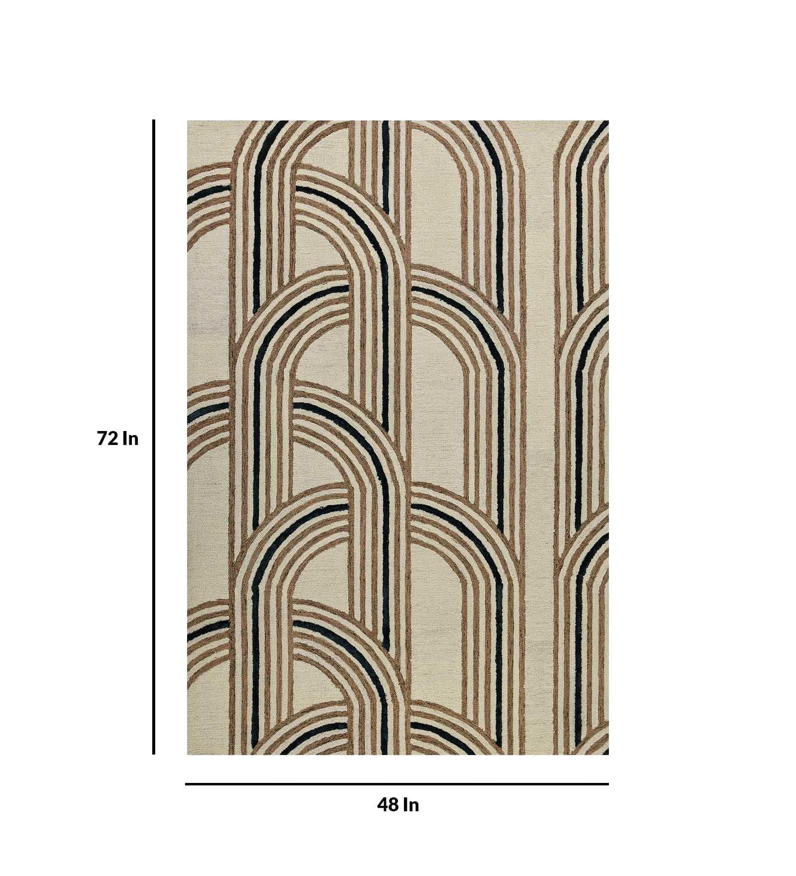 CORAL REEF Wool & Viscose Canyan 4x6 Feet Hand-Tufted Carpet - Rug - Ouch Cart