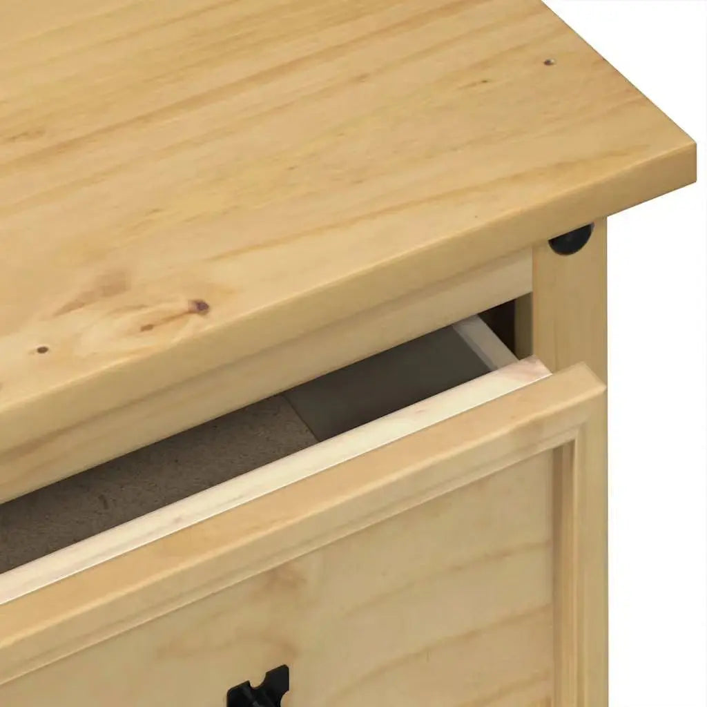 vidaXL Solid Pine Makeup Vanity – Honey Finish Dressing Table with Storage