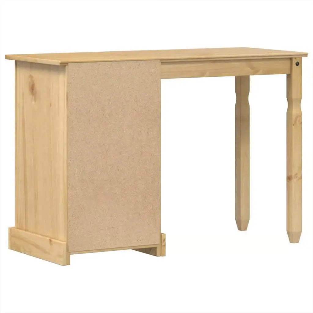 vidaXL Solid Pine Makeup Vanity – Honey Finish Dressing Table with Storage