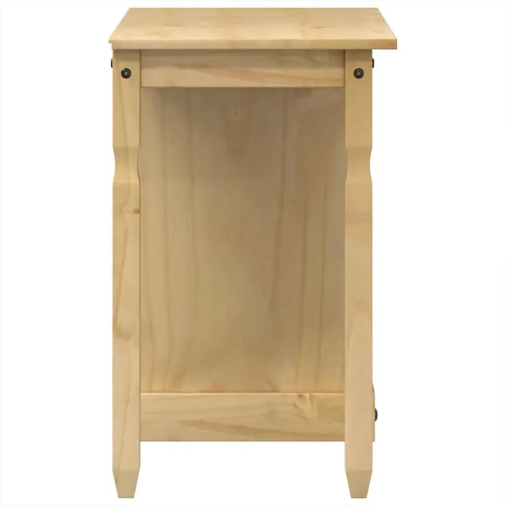 vidaXL Solid Pine Makeup Vanity – Honey Finish Dressing Table with Storage