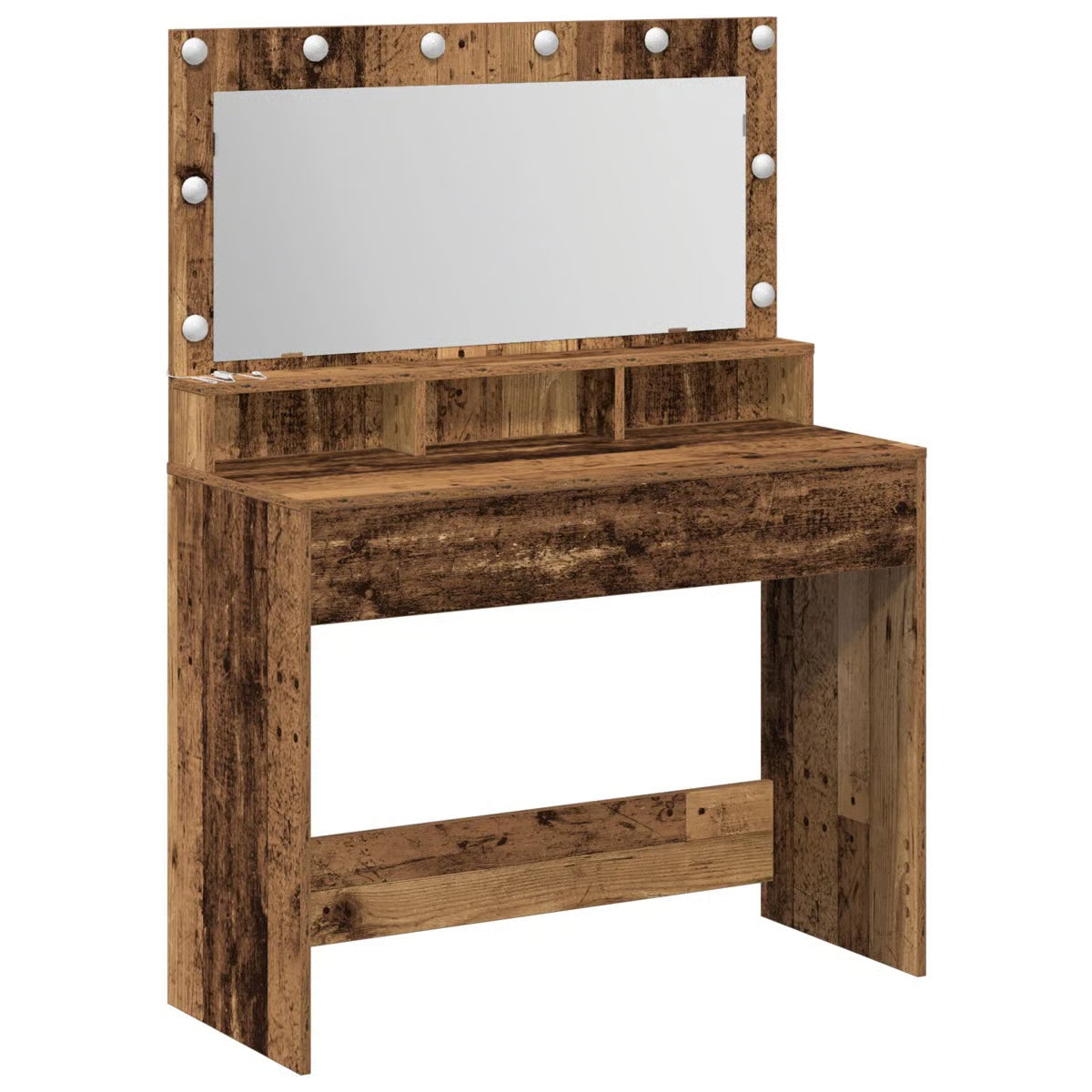 LED Lighted Dressing Table by vidaXL – Vintage Wood Makeup Vanity 39.4"x16.1"x53.1-OUCH CART |Dressing table