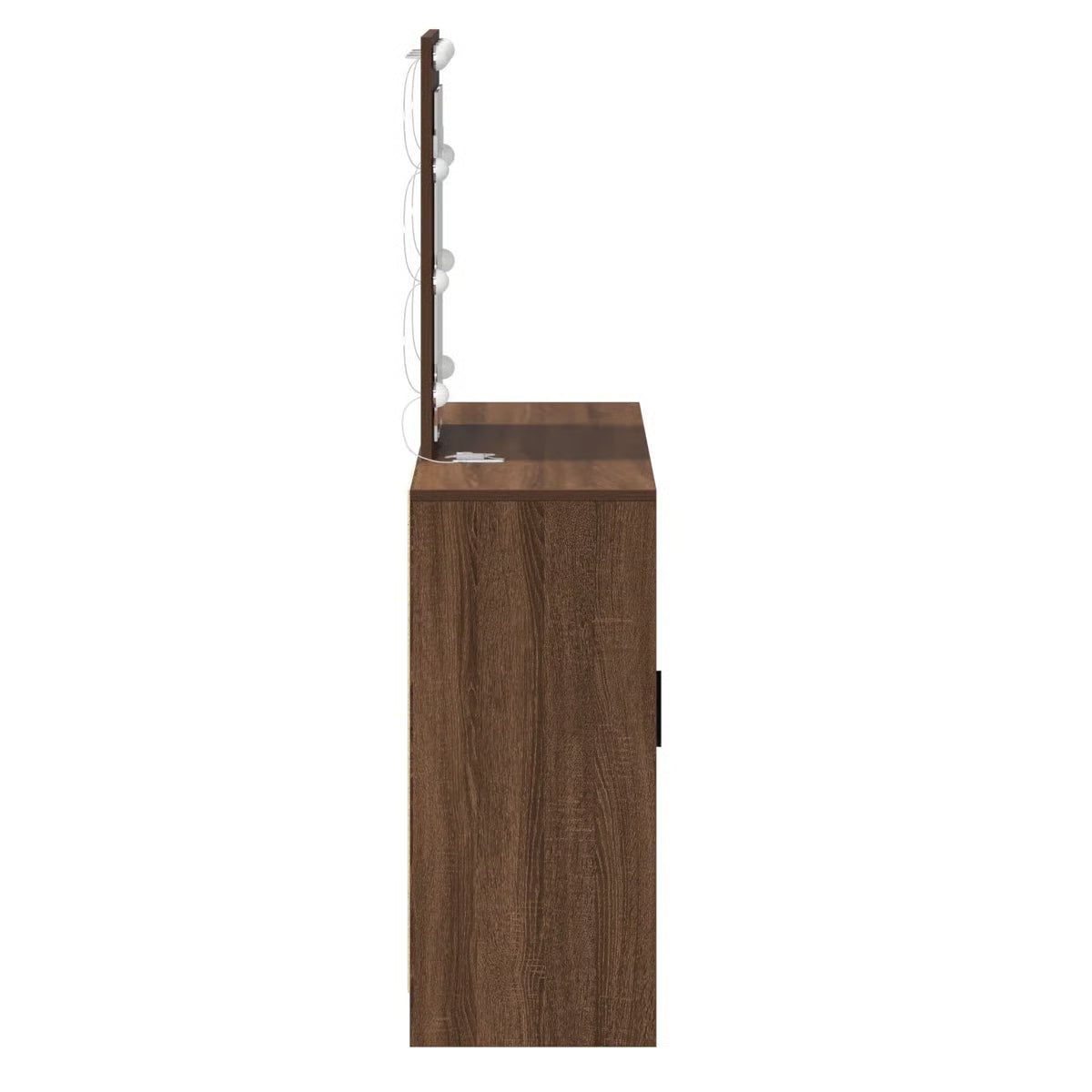 Brown Oak vidaXL Makeup Vanity with LED Lights – Dressing Table 102x33x135 cm