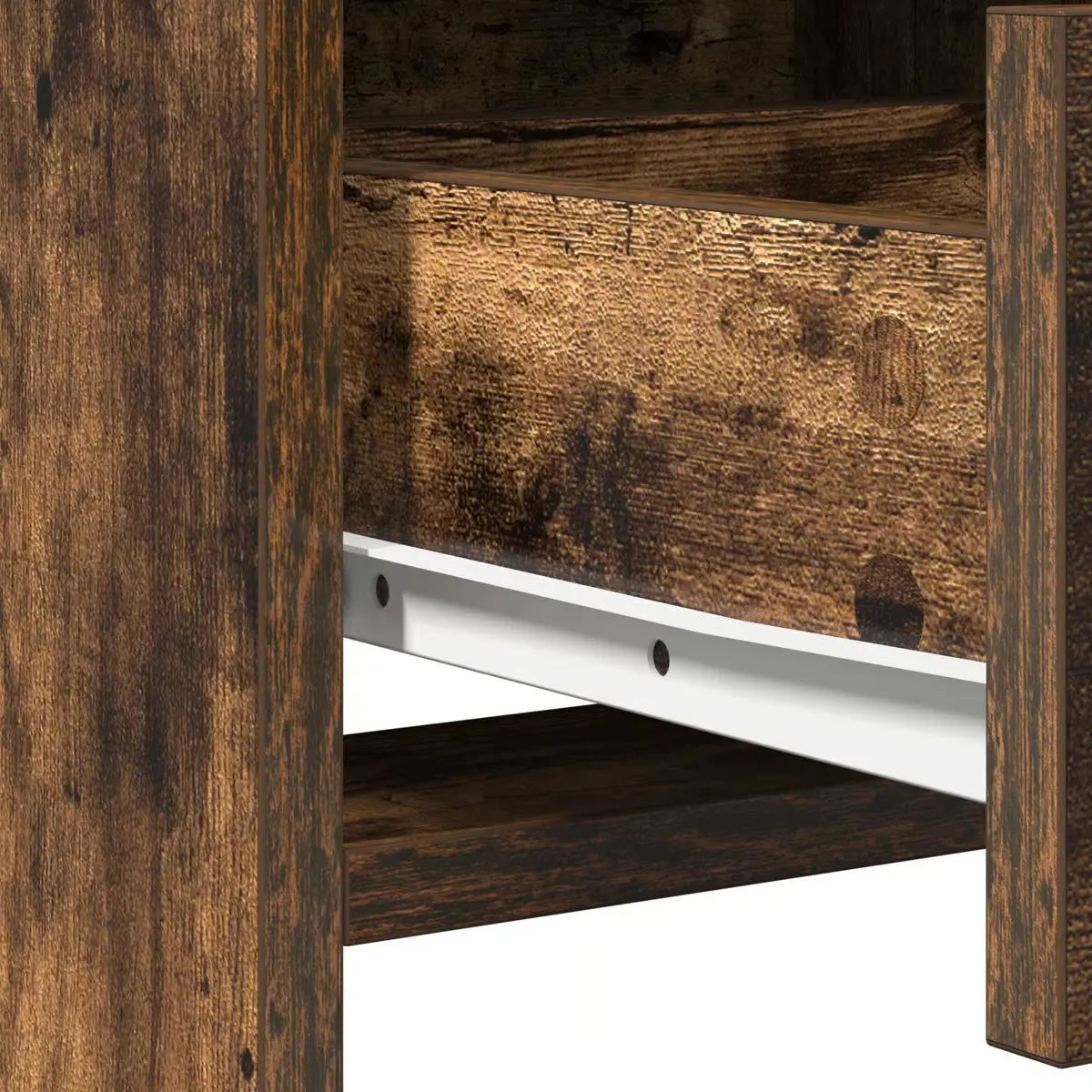 LED Lighted Dressing Table by vidaXL – Smoked Oak Makeup Vanity 19.7"x16.1"x53.1