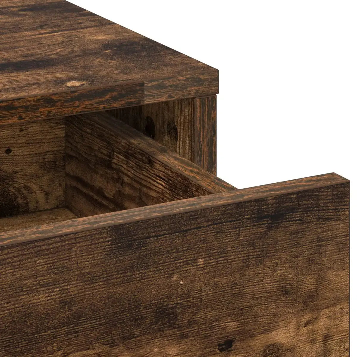 Smoked Oak vidaXL Makeup Vanity with LED Lights – Dressing Table 30.9"x16.1"x53.1