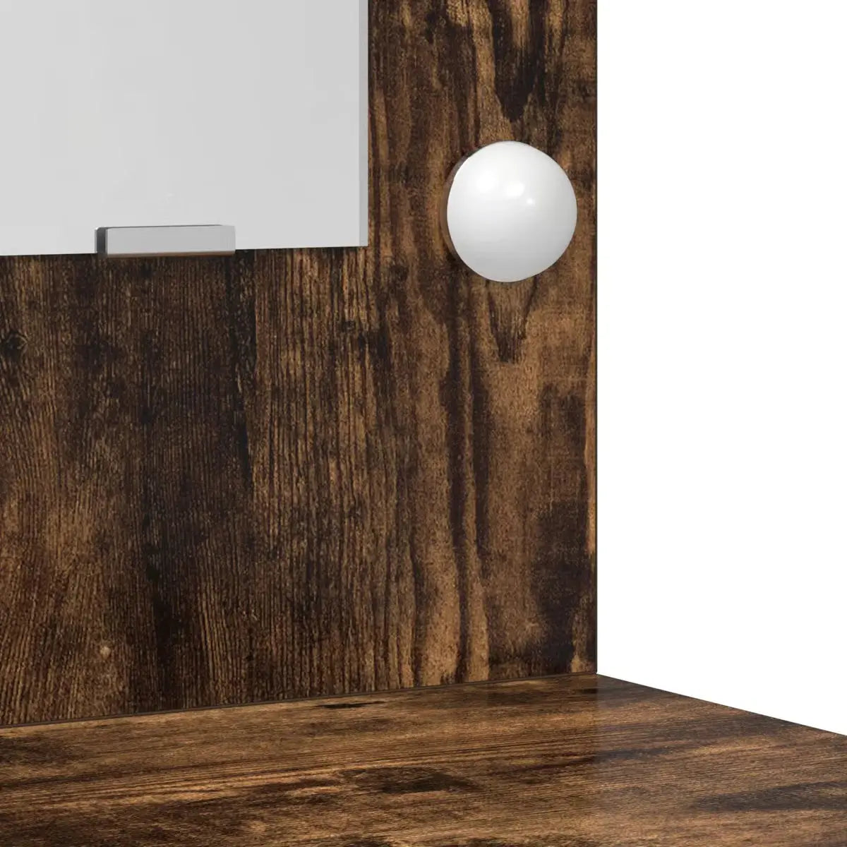 Smoked Oak vidaXL Makeup Vanity with LED Lights – Dressing Table 30.9"x16.1"x53.1