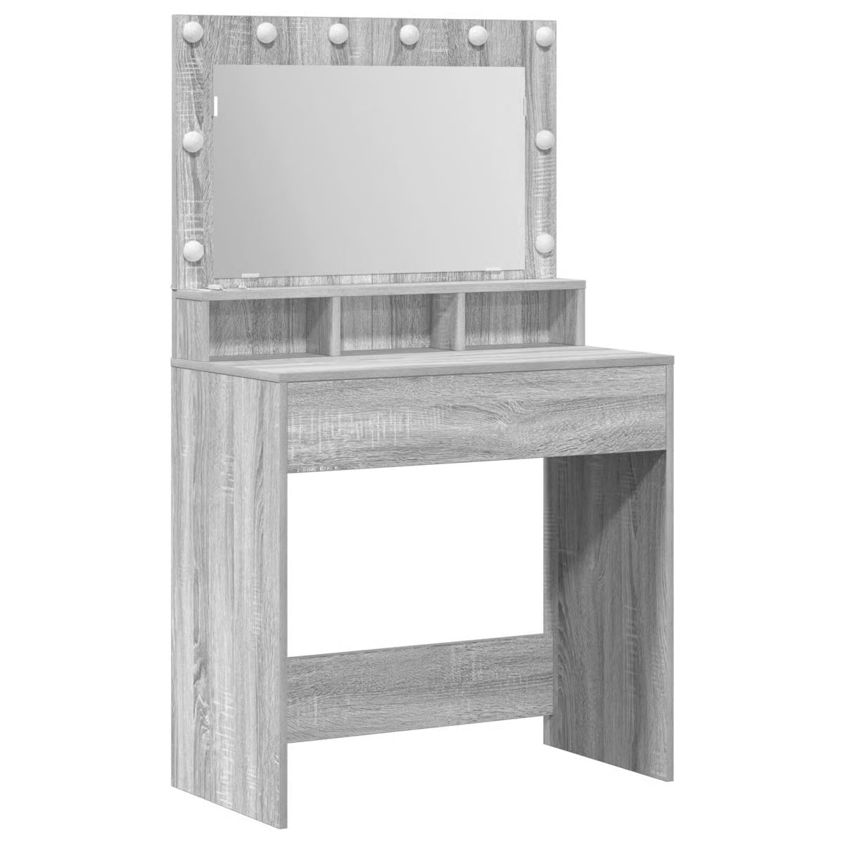 vidaXL Gray Sonoma Dressing Table – Engineered Wood Vanity Desk 31.1"x16.1"x53.1-OUCH CART |Dressing table