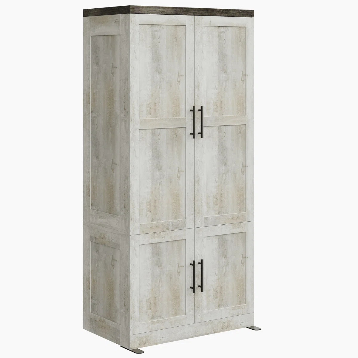 Sturdy 2-Door Wardrobe Closet with Hanging Rod and Spacious Interior OUCH CART