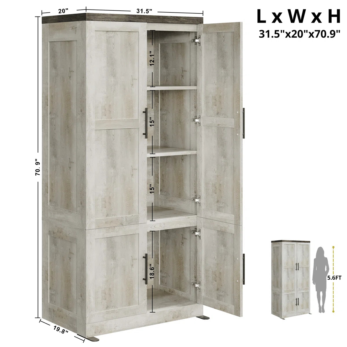Sturdy 2-Door Wardrobe Closet with Hanging Rod and Spacious Interior-OUCH CART | Wardrobe