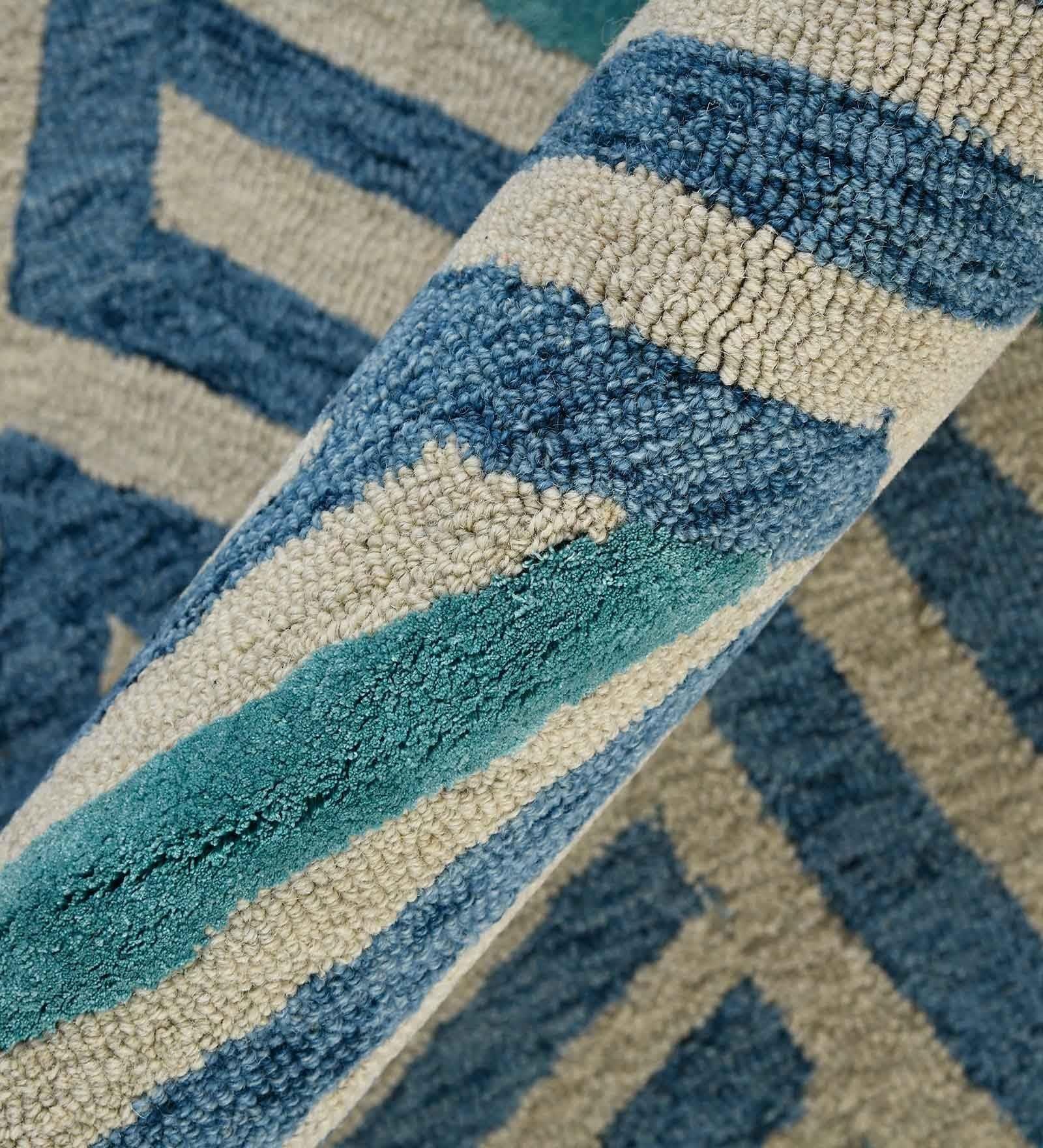 IVORY Wool & Viscose Canyan 5x8 Feet Hand-Tufted Carpet - Rug - Ouch Cart