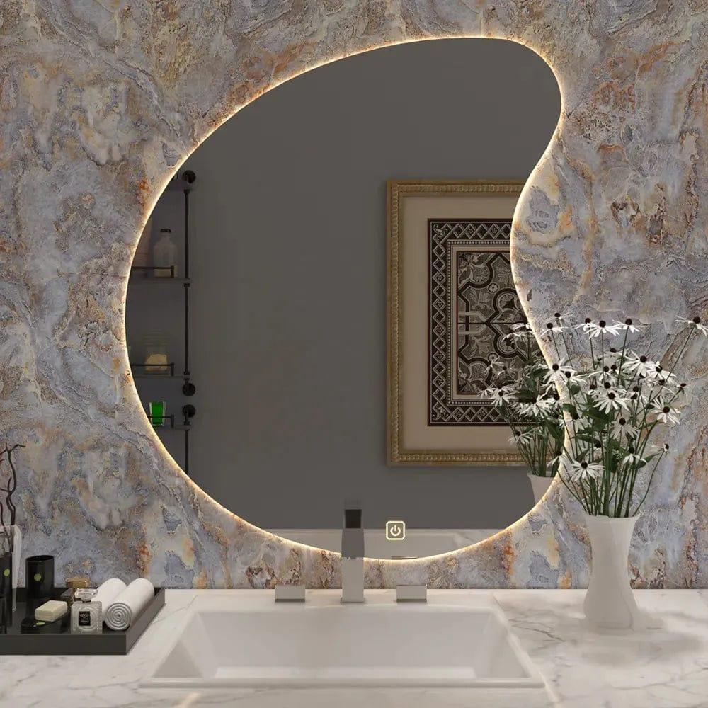 Designer Organic Shaped LED Bathroom Mirror - Ouch Cart