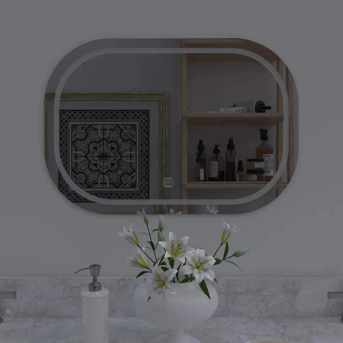 Modern Designed LED Curved Bathroom Mirror
