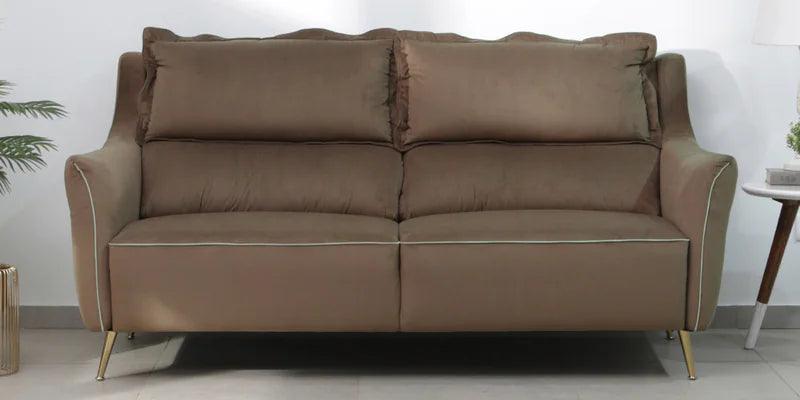 Velvet 3 Seater Sofa In Brown Colour - Ouch Cart