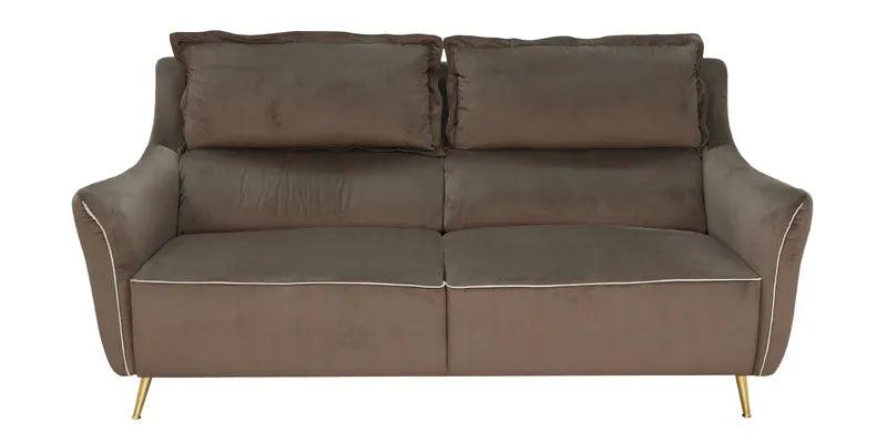 Velvet 3 Seater Sofa In Brown Colour - Ouch Cart