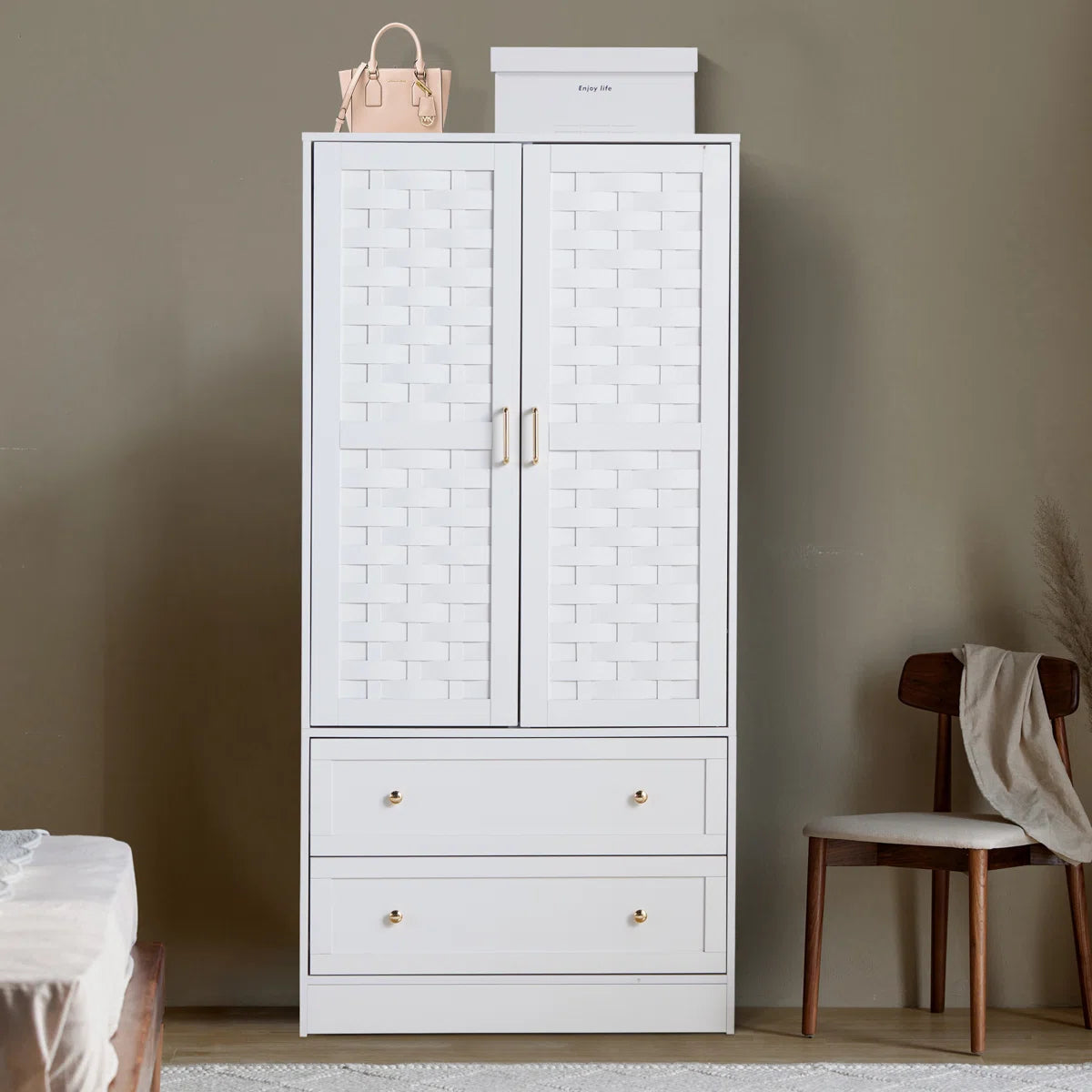 Romond Bedroom Armoire Functional and Stylish Solid Wood Wardrobe OUCH CART