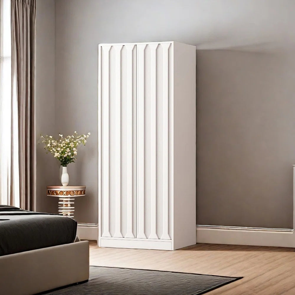 Exquisite European Retro Wardrobe – Stylish Light Luxury Bedroom Storage