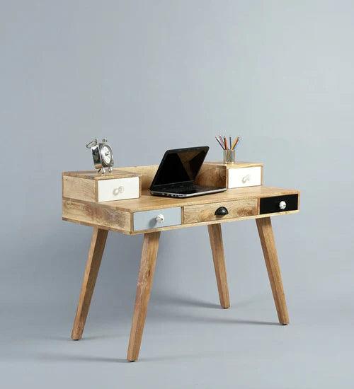 Sophie Study Table In Natural Finish - Ouch Cart