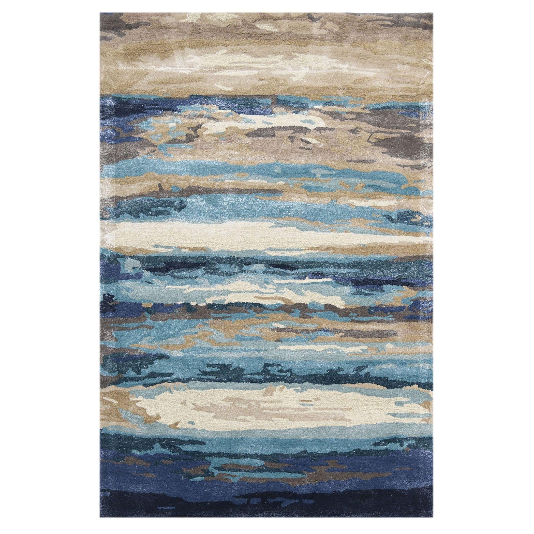 Emerald Wool & Viscose Dream Scape 4x6 Feet Hand-Tufted Carpet - Rug - Ouch Cart