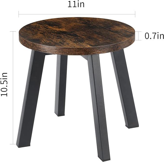 Round Toddler Step Stool for High Bed, Step Stool with Non-Slip Feet for Bedroom, Living Room and Kitchen, Hold Up to 450 lbs (11" L x 11" W x 10.5" H) - Ouch Cart