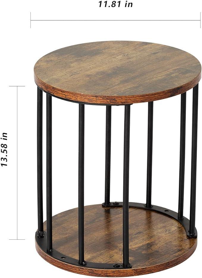 Wooden Stool Set of 2 for Kids,Adults,300lbs Load Capacity Garden Round Wood Stool,Non-Slip Small Step Stool for Plant Stand,Kitchen,Bathroom and Bedroom,Brown - Ouch Cart