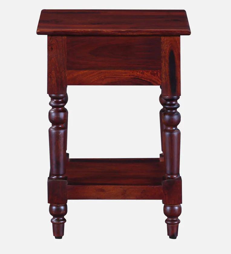 Sheesham Wood Night Stand In Honey Oak Finish - Ouch Cart