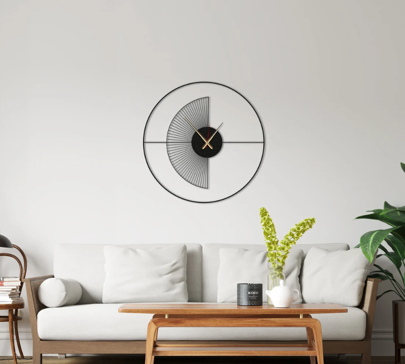 Ring and Moon black wallclock