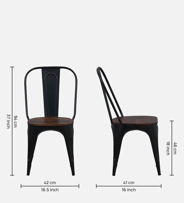 Metal 6 Seater Dining Set In Scratch Resistant Black Colour With Bench - Ouch Cart