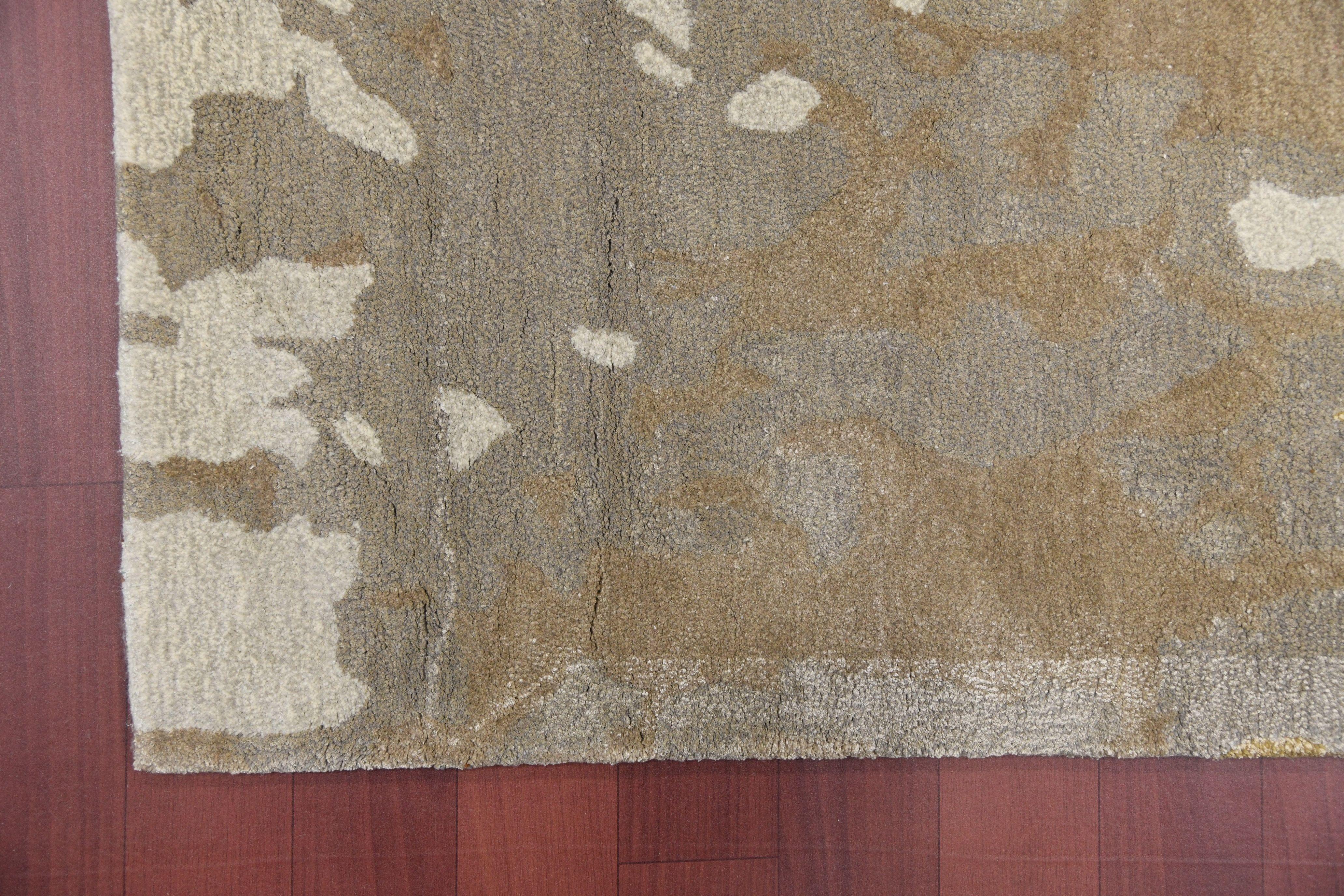 Orange Wool & Viscose Dream Scape 4x6 Feet Hand-Tufted Carpet - Rug - Ouch Cart