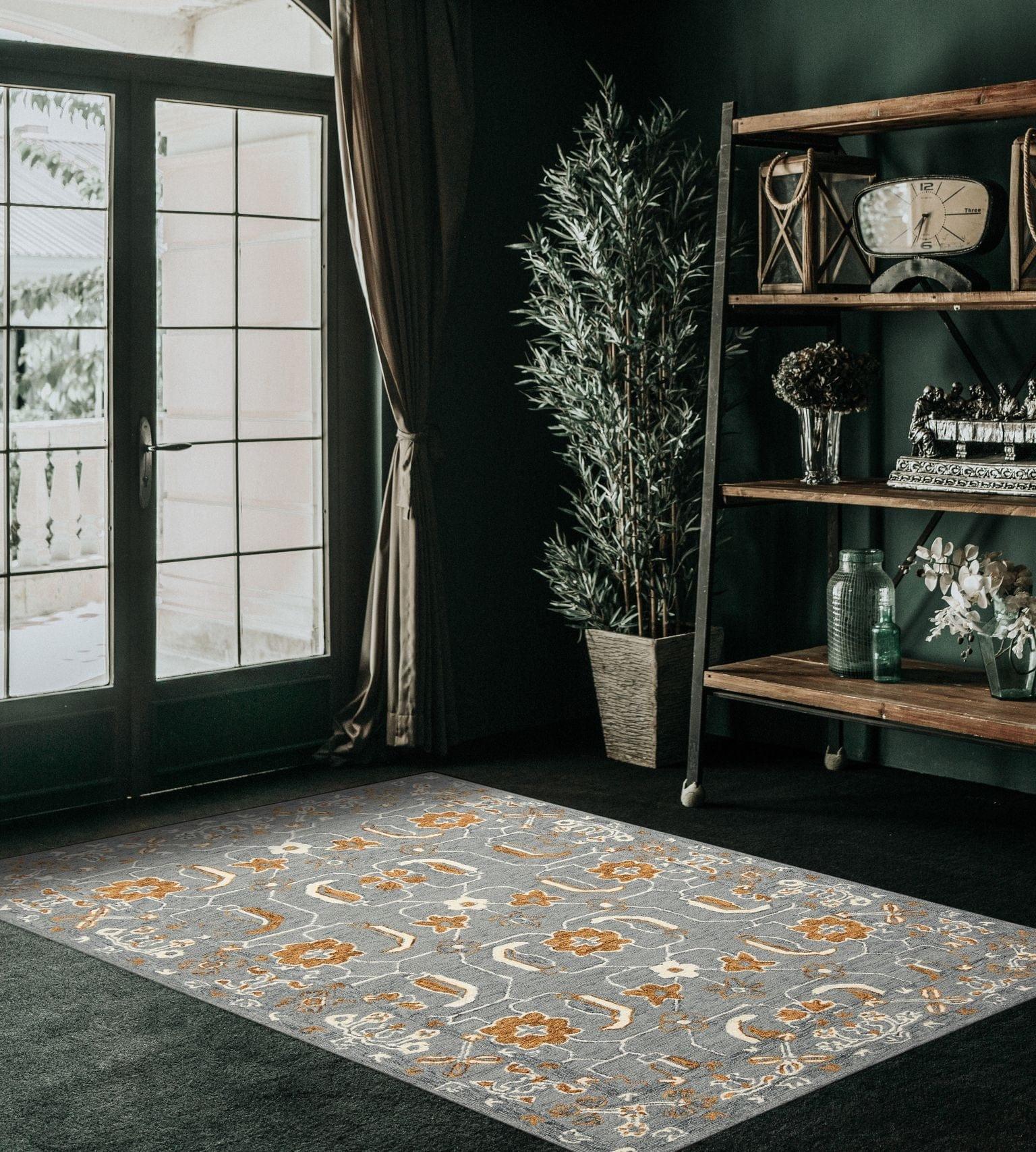 Orange Wool Romania 4x6 Feet Hand-Tufted Carpet - Rug - Ouch Cart