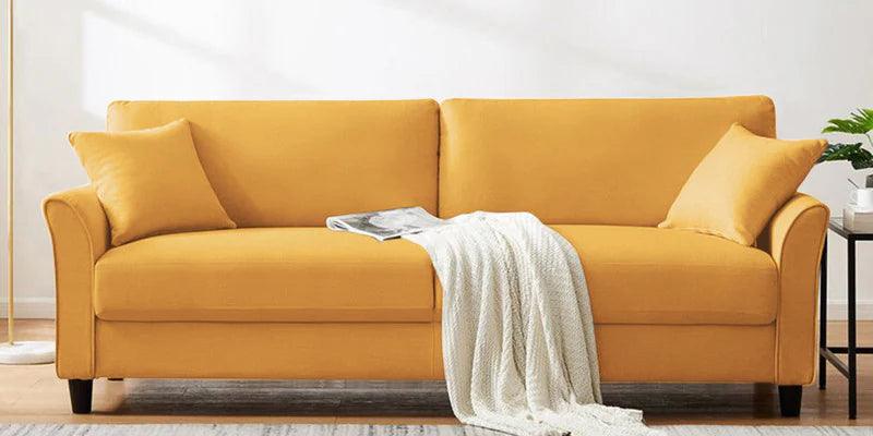 Velvet 3 Seater Sofa in Adam Black Colour - Ouch Cart