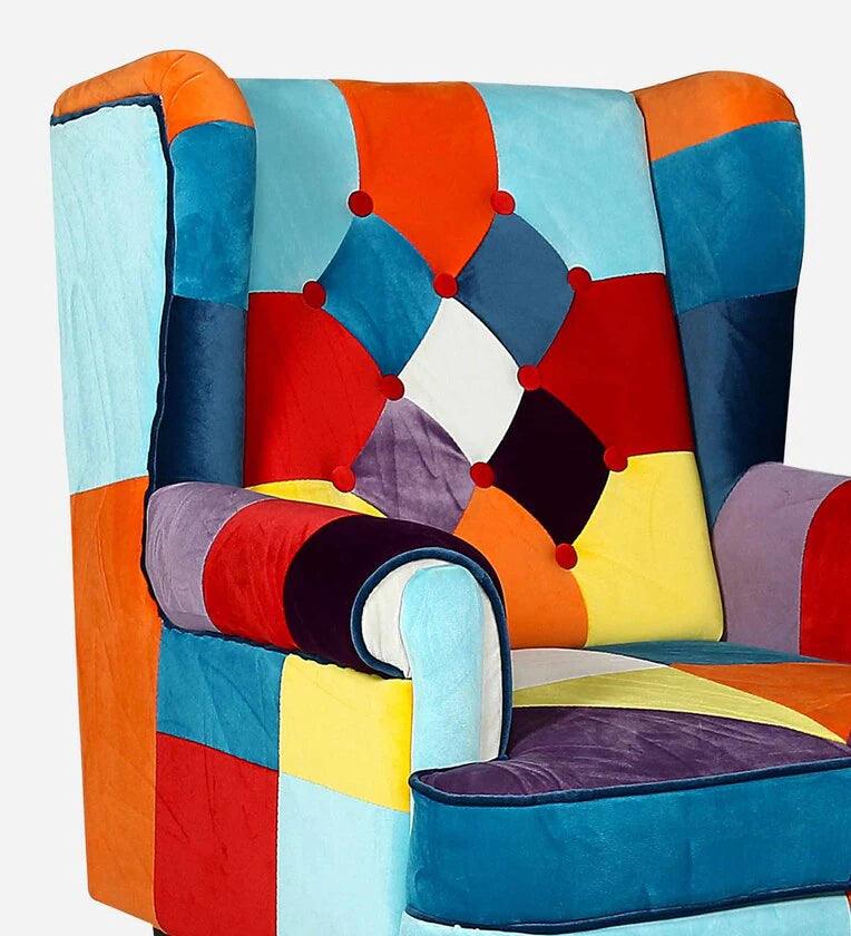 Velvet 1 Seater Sofa in Multi Colour - Ouch Cart | Armchair