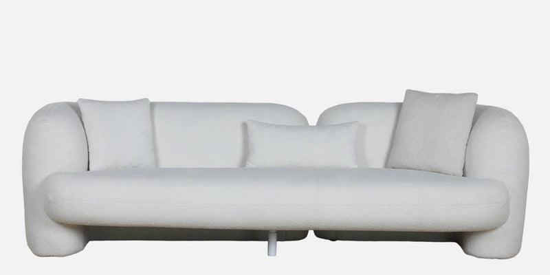 Fabric 3 Seater Curve Sofa In White Colour - Ouch Cart