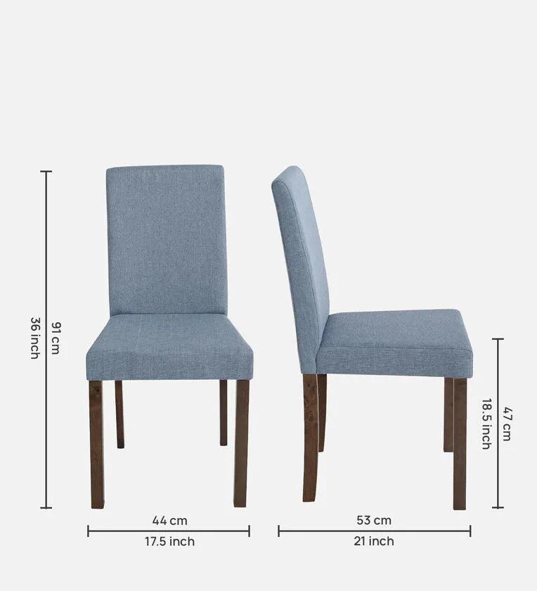 Solid Wood 4 Seater Dining Set in Cocoa & Tempo Teal Finish - Ouch Cart