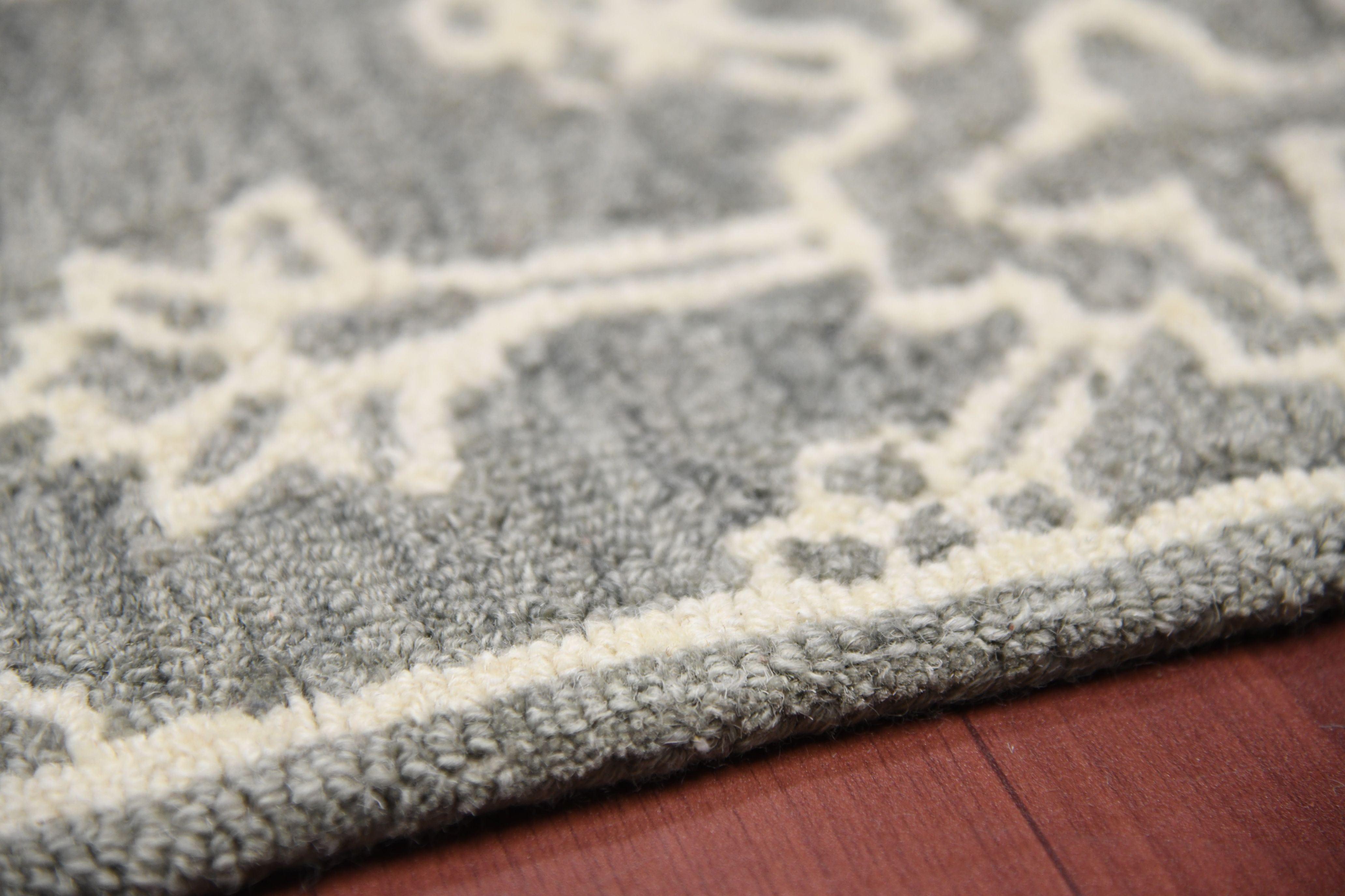 Shale Gray Wool Boston 4x6 Feet Hand-Tufted Carpet - Rug - Ouch Cart