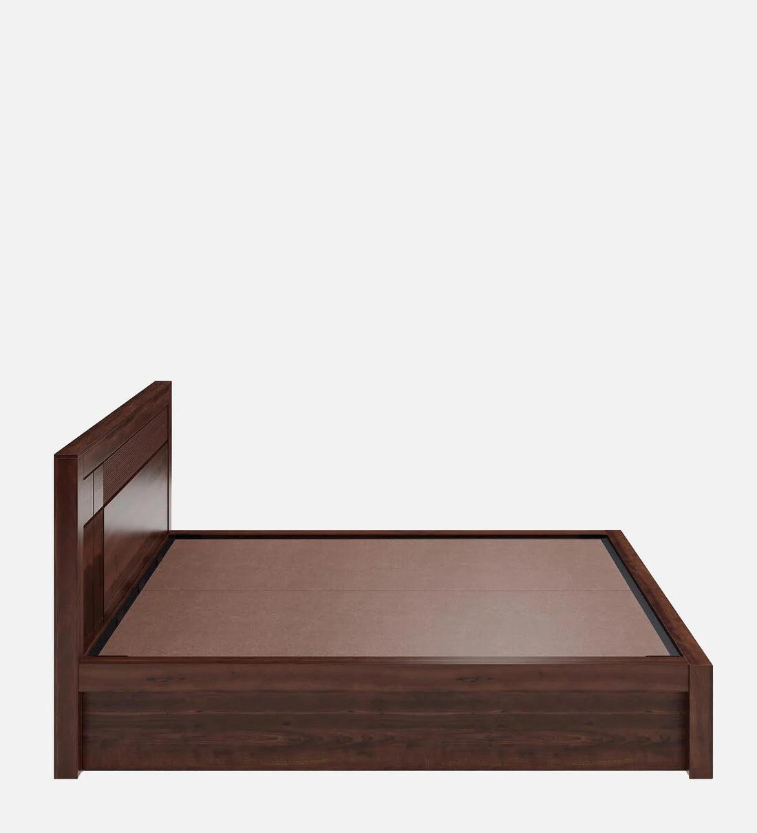 Sheesham Wood King Size Bed in Brown Colour With Hydraulic Storage - Ouch Cart