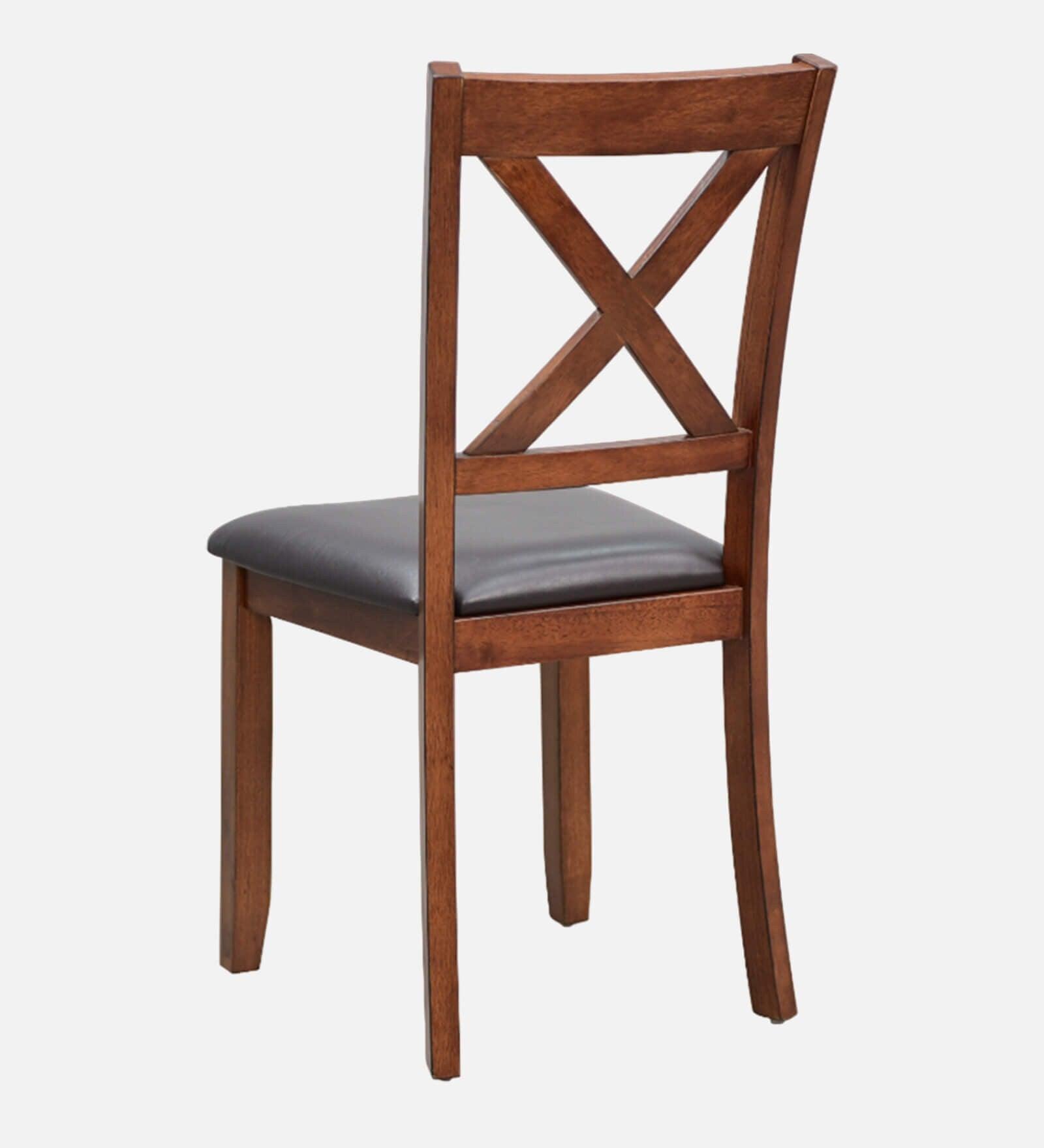 Solid Wood 4 Seater Dining Set In Brown Colour - Ouch Cart