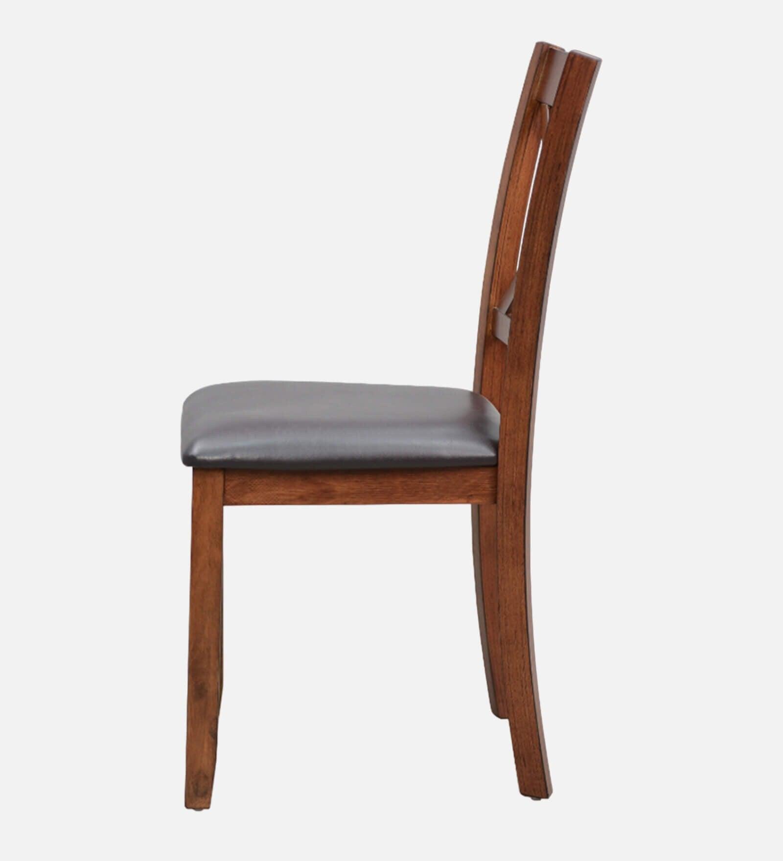 Solid Wood 4 Seater Dining Set In Brown Colour - Ouch Cart