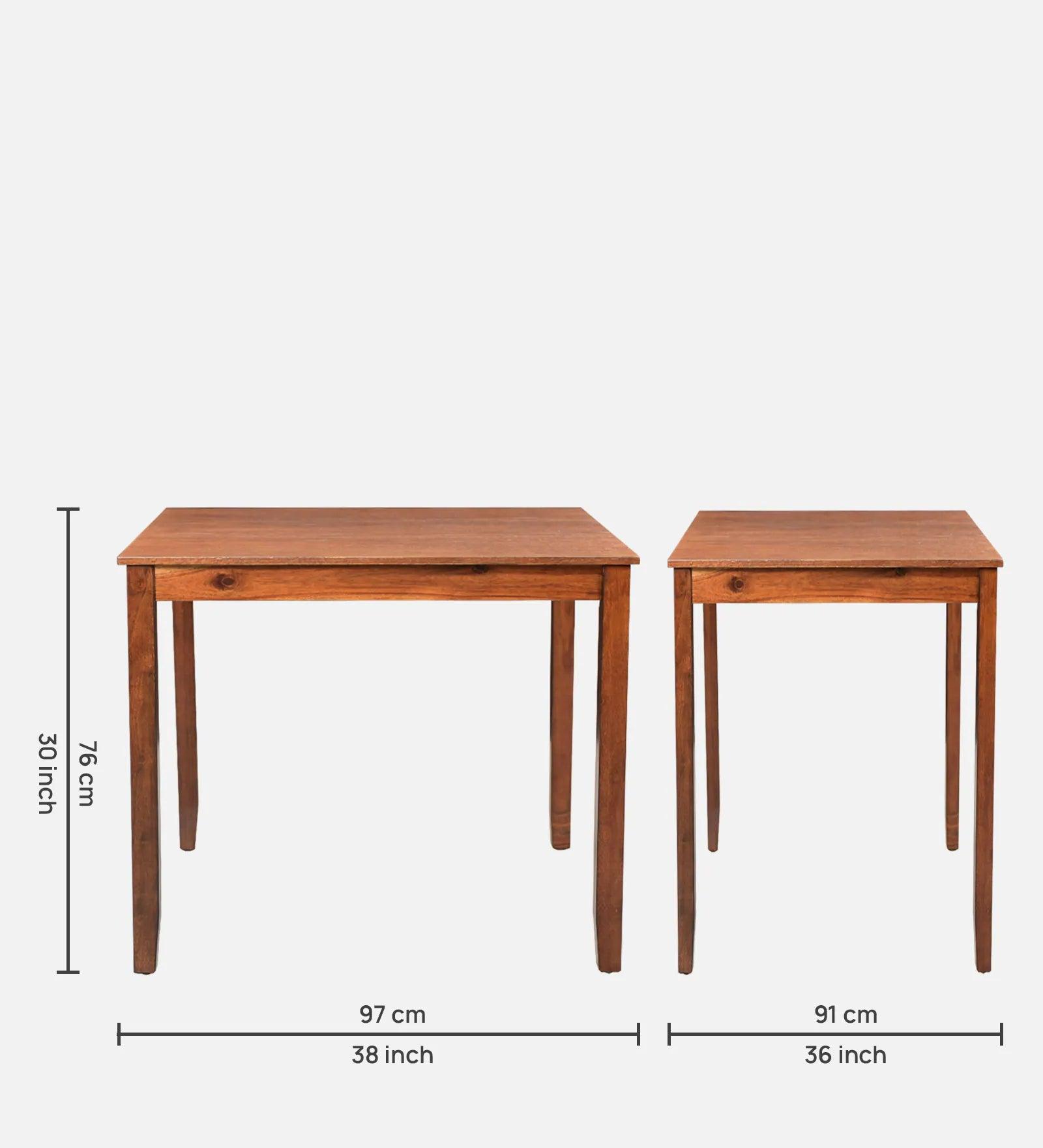 Solid Wood 4 Seater Dining Set In Brown Colour - Ouch Cart