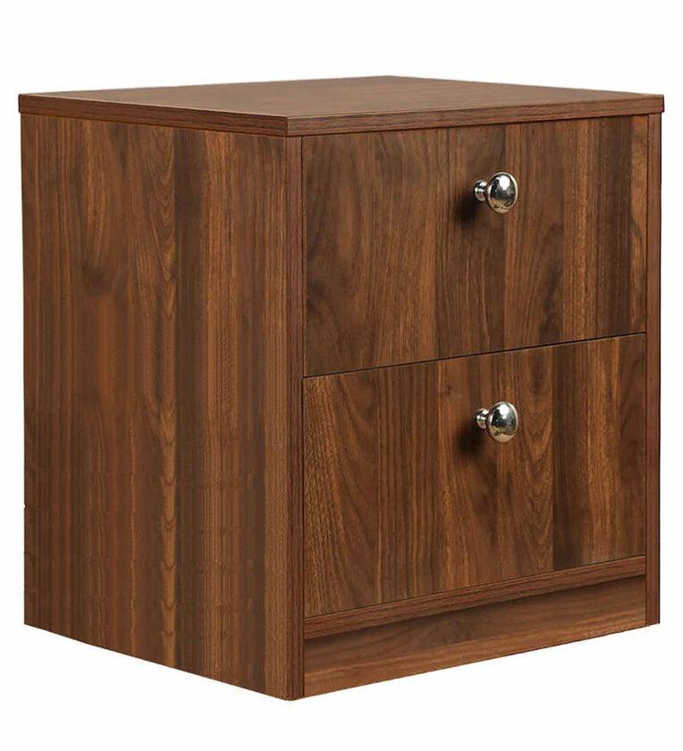Double Drawer Bedside Chest in Matte Finish - Ouch Cart