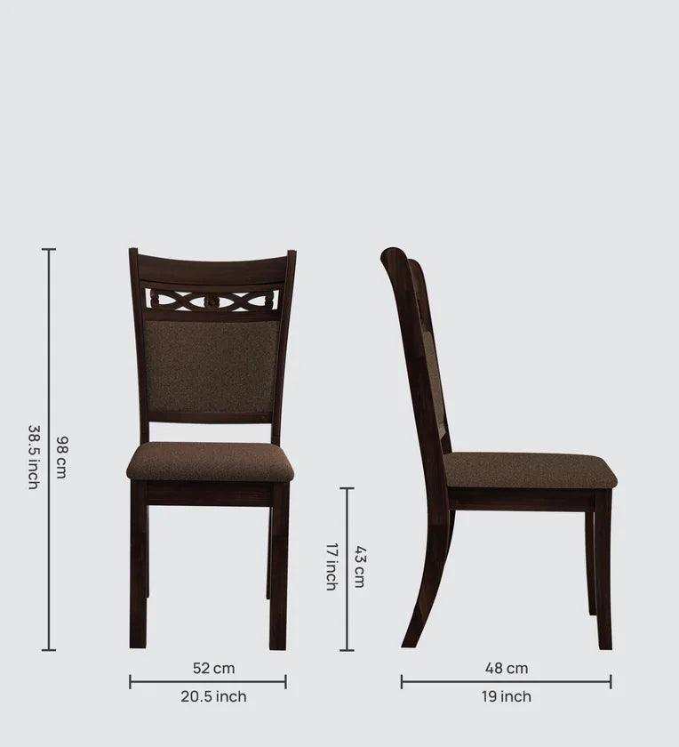 Solid Wood 6 Seater Dining Set in Asrio Brown Finish - Ouch Cart