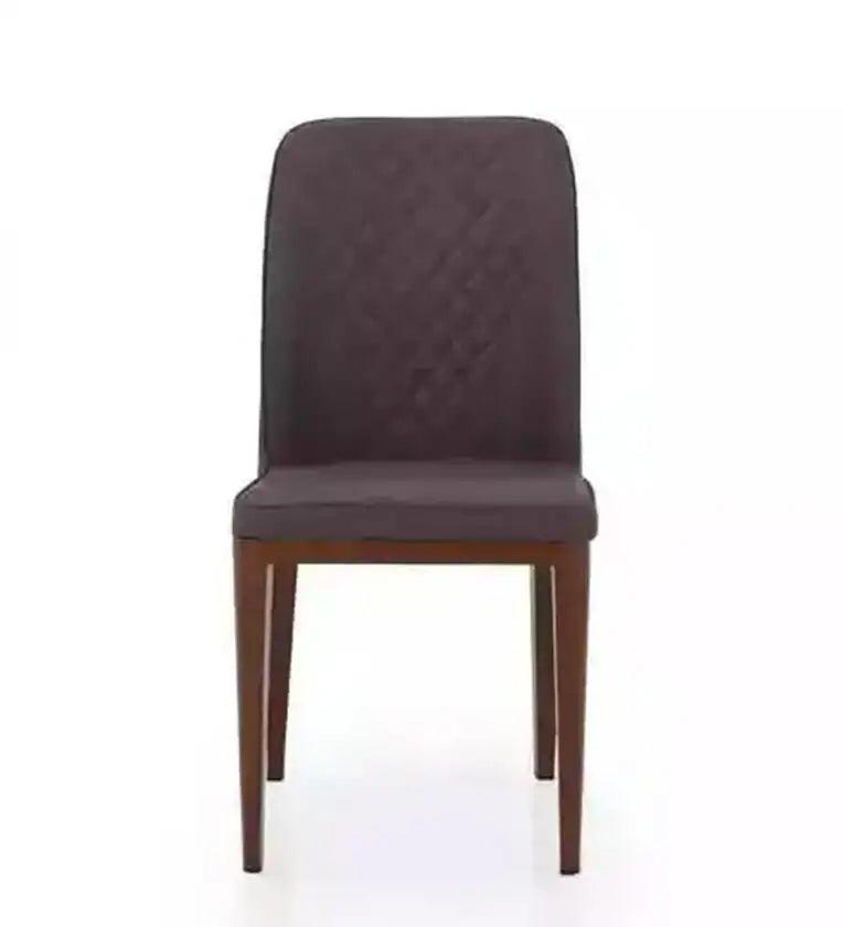 Marble Top 4 Seater Dining Set in Grey & Brown Colour - Ouch Cart