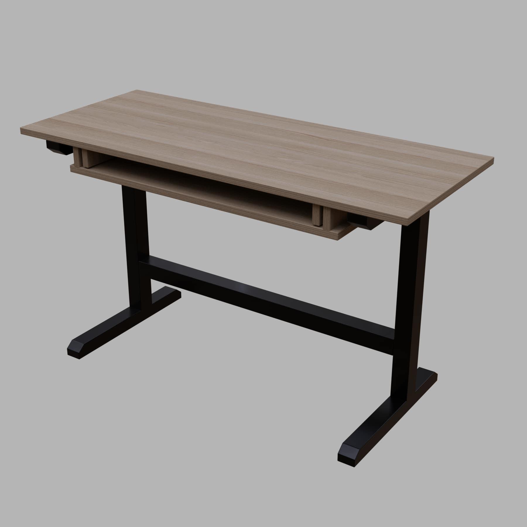 Zinnia Study Table with Keyboard Tray in Wenge Color - Ouch Cart