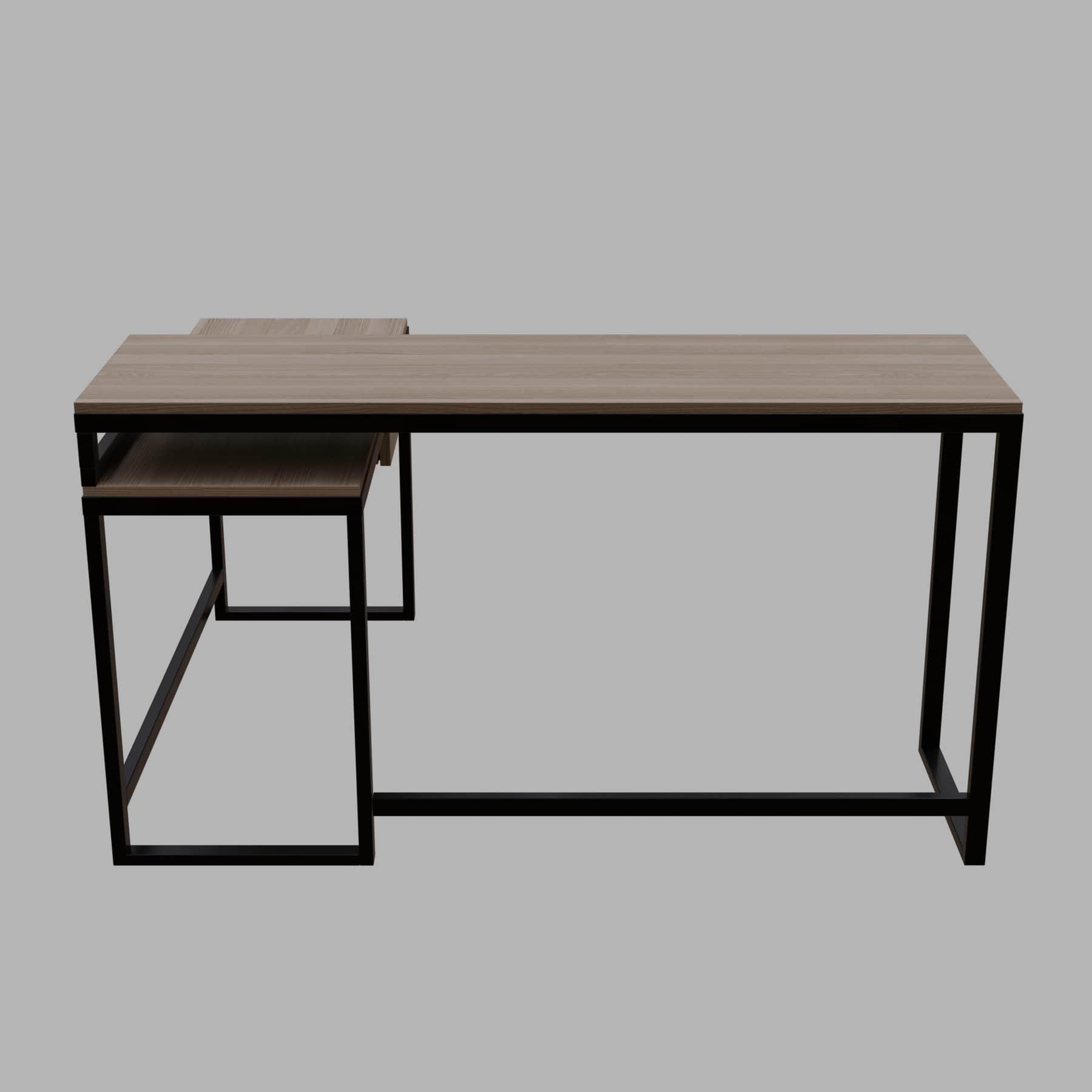 Enkele L Shaped Study Table with Storage Design in Wenge Color - Ouch Cart