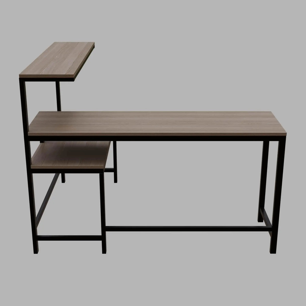 Mitsuko L Shaped Study Table with storage Design in Wenge Color - Ouch Cart