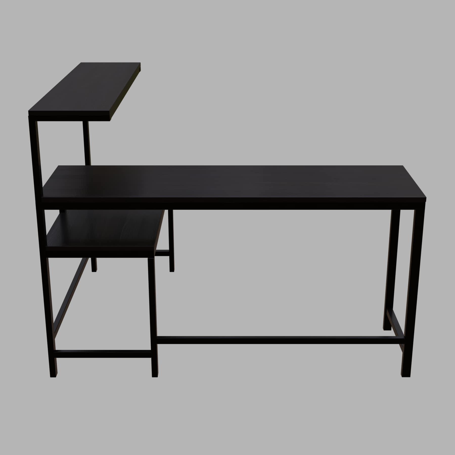 Mitsuko L Shaped Study Table with storage Design in Brown Color - Ouch Cart