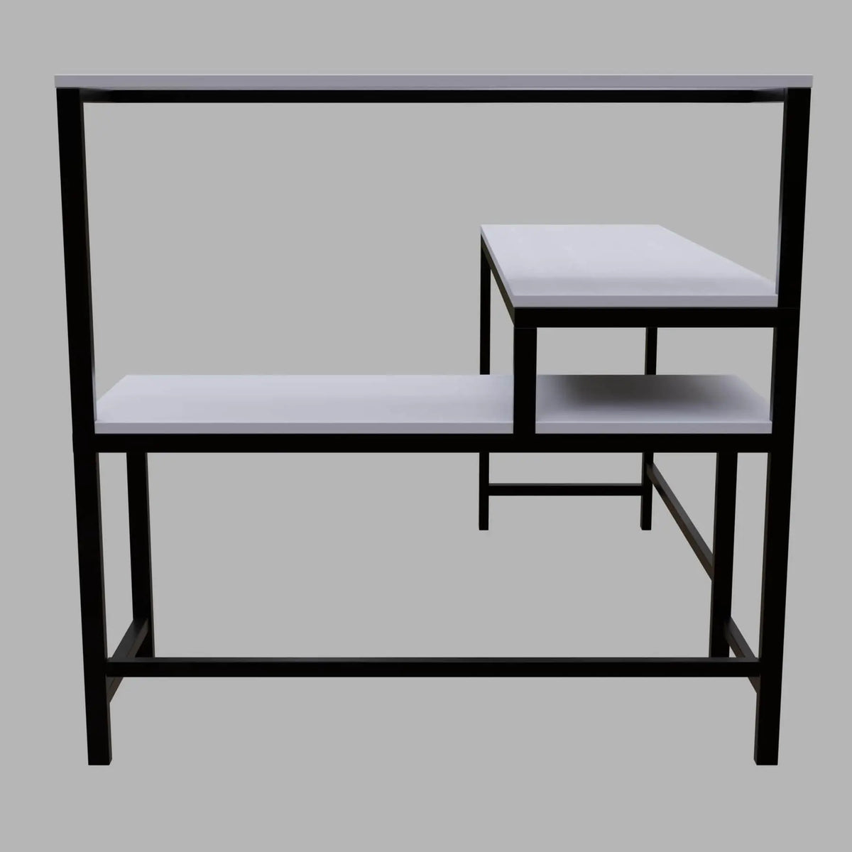 Mitsuko L Shaped Study Table with storage Design in White Color - Ouch Cart