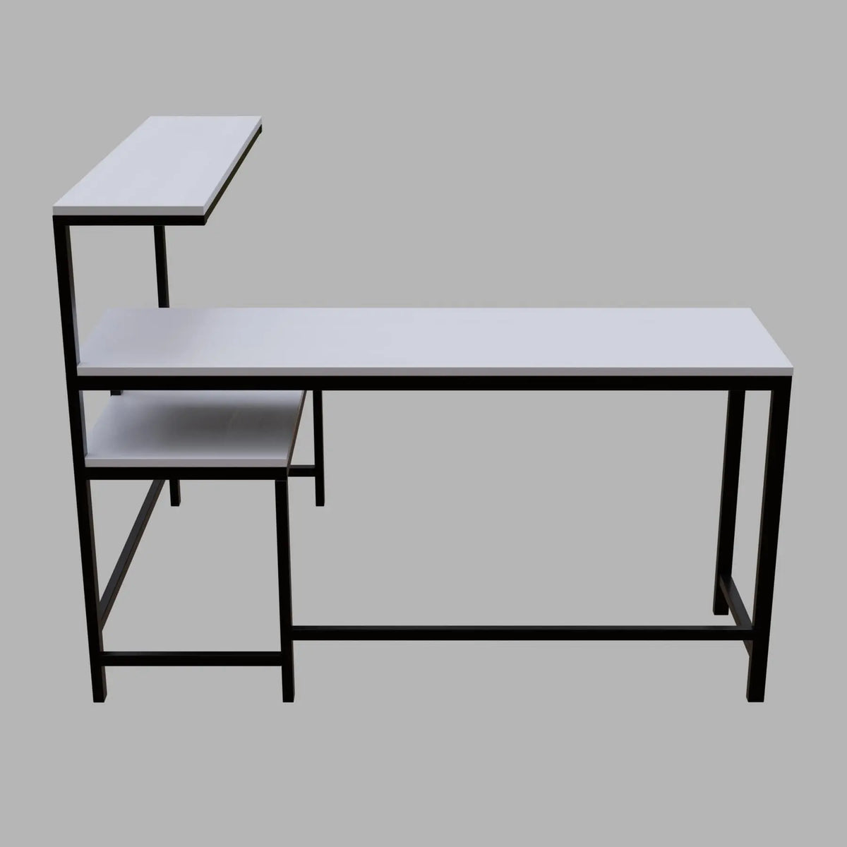 Mitsuko L Shaped Study Table with storage Design in White Color - Ouch Cart