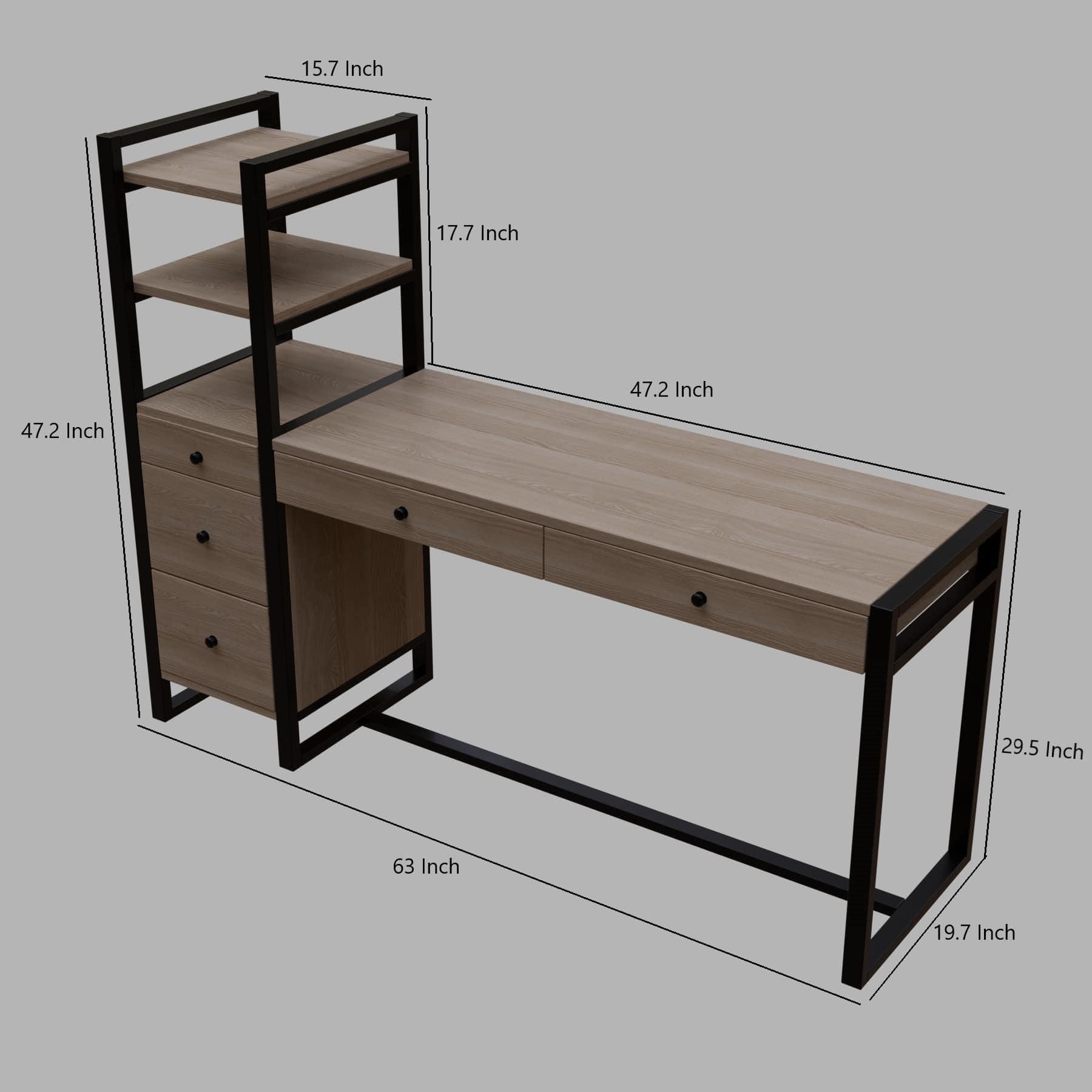 Best study table with storage design have drawer & open storage shelve, perfect for home office furniture