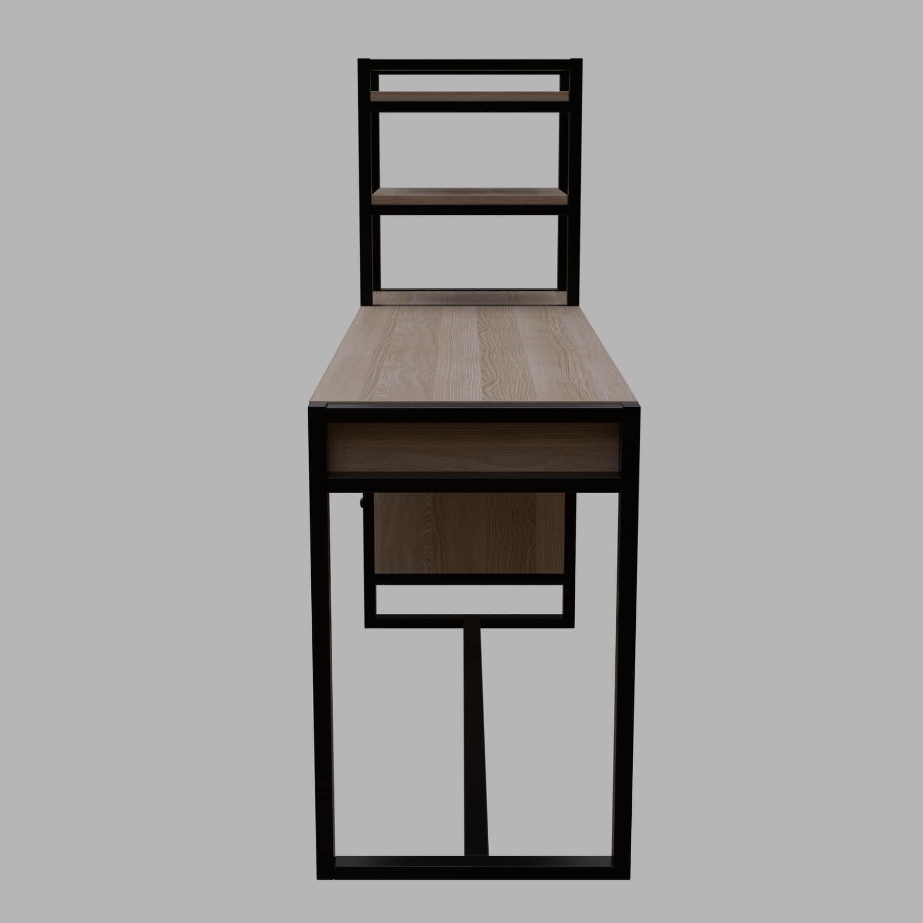 Rubi Study Table with drawers & storage shelves in wenge finish - Ouch Cart