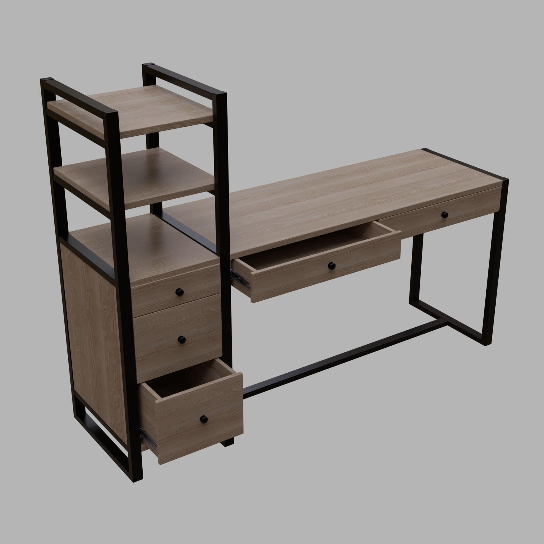 Best study table with storage design have drawer & open storage shelve, perfect for home office furniture